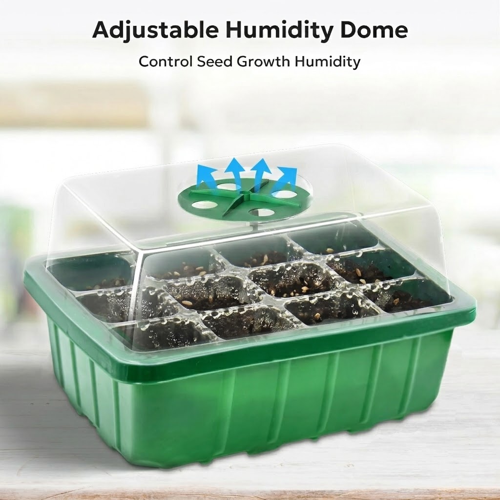 Humidity Dome Kit - Verhoogde zaailingenstartersets met verstelbare vochtigheidsdome's en